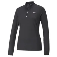 Bluzy sportowe damskie - Damska Bluza PUMA PUMA STRONG 1/4 ZIP PUMA BLACK 52237001 – Czarny - miniaturka - grafika 1