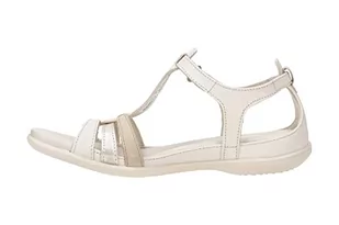 Ecco Damskie sandały Flash T-Strap Sandal, Limestone/Pure White Gold/BEIGE, 39 EU, Limestone Pure White Gold Beige, 39 eu - Moda i Uroda OUTLET - miniaturka - grafika 1