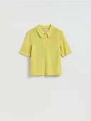 Swetry damskie - Reserved - Sweter z krótkim rękawem - zielony - miniaturka - grafika 1