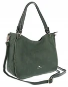 Plecaki worki - Torebka Damska Worek shopper włoska marka CHARRO pojemna CH3314 Zielona - miniaturka - grafika 1