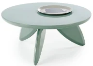Ławy i stoliki kawowe - Okrągły nowoczesny kawowy stolik jasnoniebieski A5-M70 - miniaturka - grafika 1