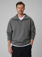 Bluzy męskie - 4F Bluza dresowa regular bez kaptura męska - szara XXL - miniaturka - grafika 1