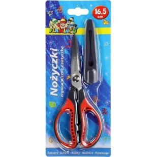 Nożyczki ergonomiczne z zatyczką na ostrzu 16.5cm - Nożyczki - miniaturka - grafika 1
