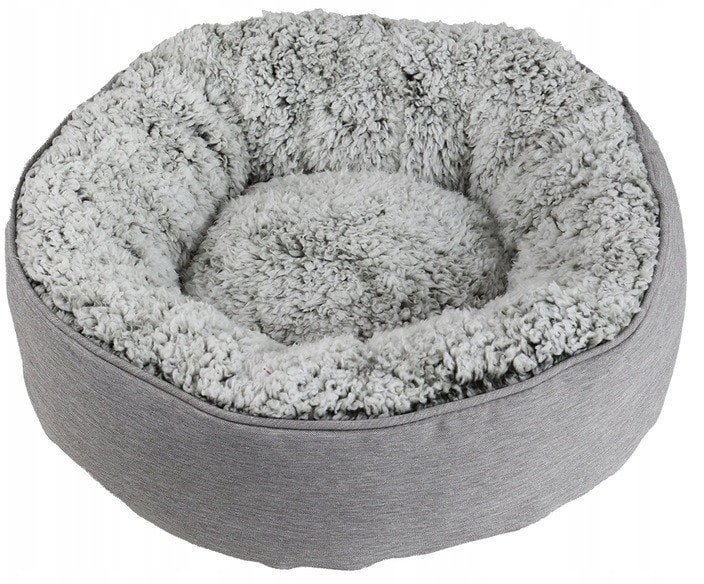Legowisko dla psa szare S owalne PLUSHY 50x50x13cm