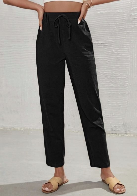 SHEIN SPODNIE DAMSKIE CZARNE DŁUGIE CASUAL 38 VXS