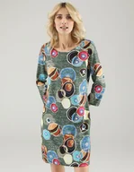 Sukienki - SUKIENKA W KOLOROWE KOŁA 88-203099A GREEN - Unisono - miniaturka - grafika 1