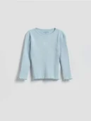 Bluzki dla niemowląt - Reserved - Prążkowana koszulka - jasnoniebieski - miniaturka - grafika 1