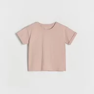 Koszulki dla dziewczynek - Reserved - T-shirt z ozdobnym haftem - Różowy - miniaturka - grafika 1