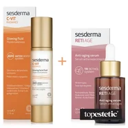 Sesderma C-VIT Radiance + Reti Age Serum Anti Aging ZESTAW Krem rozświetlający 50 ml + Serum przeciwzmarszczkowe 30 ml