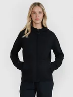 Bluzy damskie - 4F Bluza dresowa rozpinana z kapturem damska - czarna M - miniaturka - grafika 1