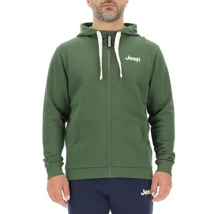 JEEP O102890-E946 J Męska bluza z kapturem Full Zip - Druk Retro, Gwiazda & Grille Motyw Grzybowy J23W Mężczyźni Rifle Green M - Bluzy męskie - miniaturka - grafika 1