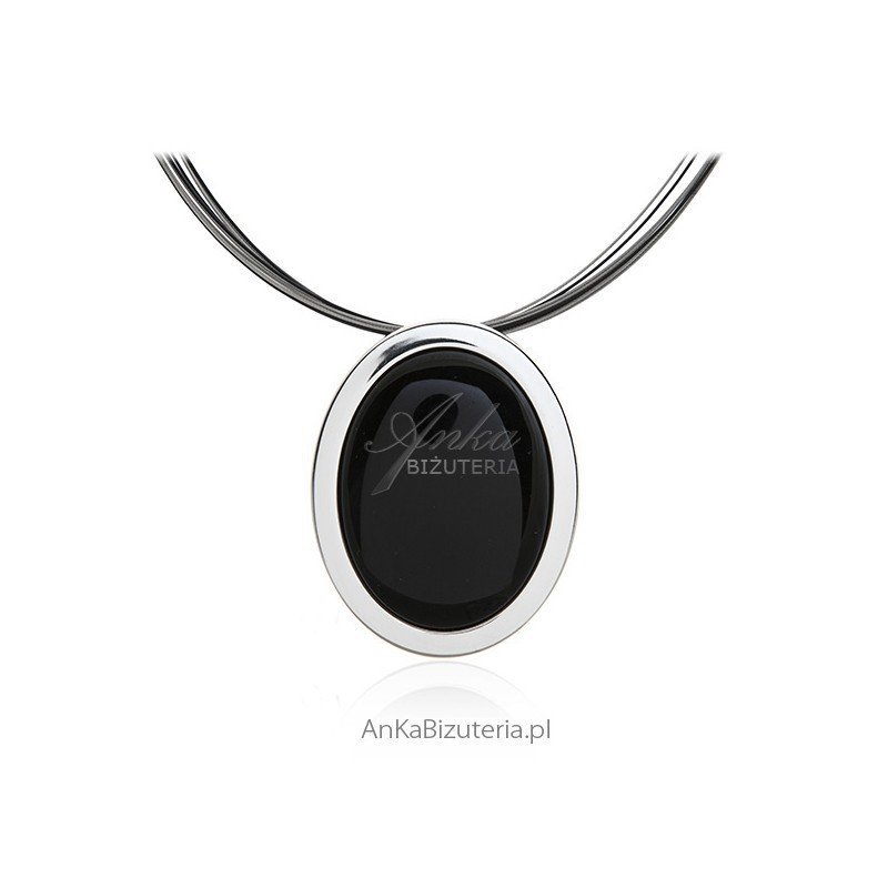 ankabizuteria.pl Zawieszka srebrna z czarnym onyksem broszko-wisior
