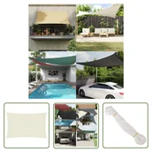 Parasole ogrodowe - The Living Store Prostokątny żagiel ogrodowy - tkanina Oxford - 4x7 m - kremowy - Żagiel Ogrodowy - miniaturka - grafika 1