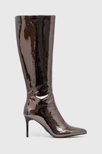 Steve Madden kozaki Lovable damskie kolor srebrny na szpilce SM11002618 - Kozaki damskie - miniaturka - grafika 1