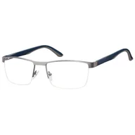 Okulary korekcyjne, oprawki, szkła - Męskie żyłkowe oprawki korekcyjne okulary zerówki 982C grafitowy/granatowy - miniaturka - grafika 1