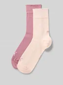 Skarpetki damskie - Skarpety z nadrukiem z logo w zestawie 2 szt. - miniaturka - grafika 1