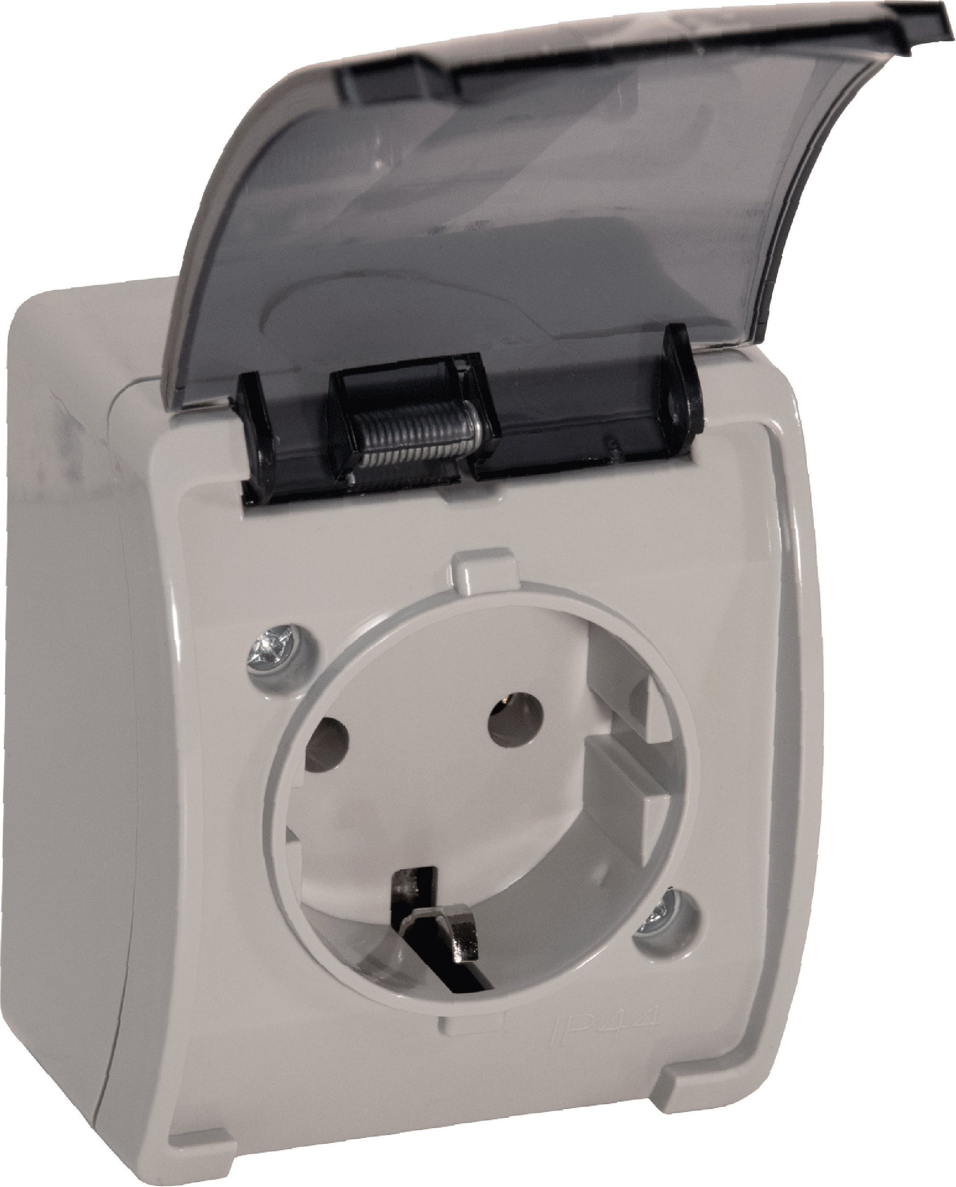 Orno Gniazdo pojedyncze 2P+Z Schuko AQUATIC, IP44, szaro-grafitowe, 10 szt.