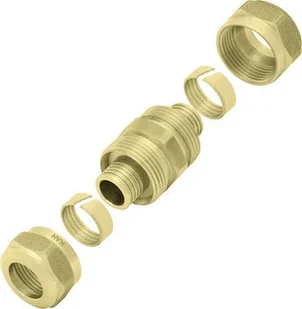 Kan Push Łącznik mosiężny skręcany 14x2 mm - Łączniki, trójniki, kształtki - miniaturka - grafika 1