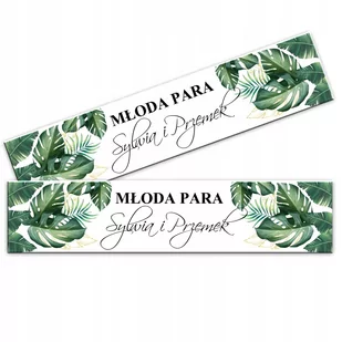 2x TABLICA NA SAMOCHÓD AUTO MONSTERA ŚLUB IMIONA - Wesele i ślub - miniaturka - grafika 1