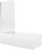 Wanny - Mexen Cubik wanna prostokątna 170 x 70 cm z obudową i parawanem 1-skrzydłowym 70 cm, transparent, chrom - 550317070X9007010100 - miniaturka - grafika 1