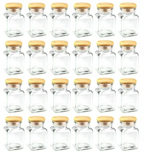 24x Słoiki na przyprawy 150 ml z eleganckim drewnianym zamknięciem - Pojemniki kuchenne - miniaturka - grafika 1