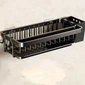 Inne - TEMU 1 szt. Ulepszony Premium Stal Węglowa Kuchenny Caddy na Gąbkę, Uchwyt Ścienny Bez Wiercenia, Półka Ociekowa do Zlewu, Organizer do Łazienki na - miniaturka - grafika 1