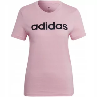 Koszulka damska adidas Loungwear Essentials Slim Logo Tee różowa HD1681 XS - Koszulki i topy damskie - miniaturka - grafika 1