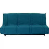 Sofy i kanapy - Sofa rozkładana 3-osobowa - Kaczy błękit - 100% bawełna - dł. 193 x gł. 92 cm - LENA - miniaturka - grafika 1