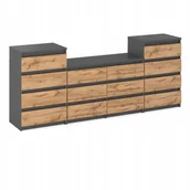 Szafki RTV - Duża Komoda Z Szufladami 220CM 14 Szuflad Meble Do Salonu Szafka Rtv Pod Tv - miniaturka - grafika 1