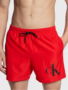 Kąpielówki męskie - Calvin Klein Swimwear Szorty kąpielowe KM0KM00849 Czerwony Regular Fit - grafika 1