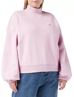 Bluzy damskie - Lee Highneck Volume Sleeve Bluza damska, Sugar Lilac, 4XL - miniaturka - grafika 1