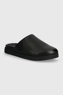 Calvin Klein klapki skórzane MULE męskie kolor czarny HM0HM01407 - Klapki i japonki męskie - miniaturka - grafika 1