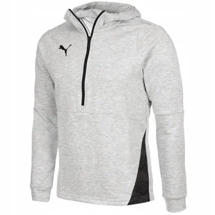 Męska bluza z kapturem suwakiem szara PUMA TEAMFINAL 21 CASUALS HOODY - Bluzy sportowe męskie - miniaturka - grafika 1