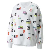 Bluzy damskie - Bluza damska Puma BRAND LOVE OVERSIZED CREW NECK biała 53435102-M - miniaturka - grafika 1