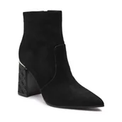 Botki damskie - Guess Botki na słupku FRENKIE | zamsz - miniaturka - grafika 1