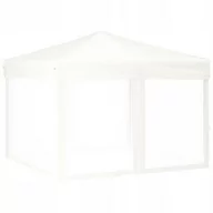 Pawilony ogrodowe - Składany namiot imprezowy ze ściankami, biały, 3x3 m - miniaturka - grafika 1