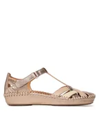 Sandały damskie - Pikolinos Sandały 655-0732CLC2 Złoty - miniaturka - grafika 1