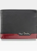 Portfele - Pierre Cardin, Portfel skórzany męski, Tilak37 8804, czarny/czerwony, ochrona RFID - miniaturka - grafika 1