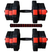 Hantle i ciężarki - Zestaw 20kg Trening W Domu Siłownia Hantle 2x Gryf - miniaturka - grafika 1