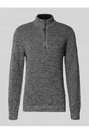 Bluzy męskie - Bluza o kroju slim fit z kołnierzem i zamkiem błyskawicznym model Mouline - camel active - miniaturka - grafika 1