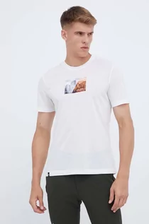 Koszulki męskie - Salewa t-shirt sportowy Pure Design Dry kolor beżowy z nadrukiem - grafika 1