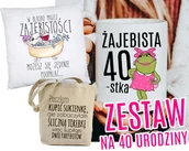 Koszulki i topy damskie - ZESTAW NA 40 URODZINY - PODUSZKA TORBA ORAZ KUBEK - miniaturka - grafika 1