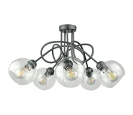 Lampy sufitowe - Żyrandol natynkowy EVIE 5xE27/60W/230V antracyt/przezroczysty - miniaturka - grafika 1