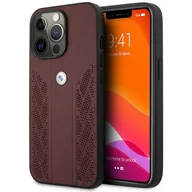 Etui i futerały do telefonów - BMW Etui BMHCP13LRSPPR iPhone 13 Pro/13 6,1" czerwony/red hardcase Leather Curve Perforate BMW000395-0 - miniaturka - grafika 1