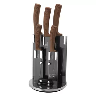 Zestaw noży Berlinger Haus Rosewood, czarny, brązowy, w bloku, 6 elementów, BH/2530 - Noże kuchenne - miniaturka - grafika 1