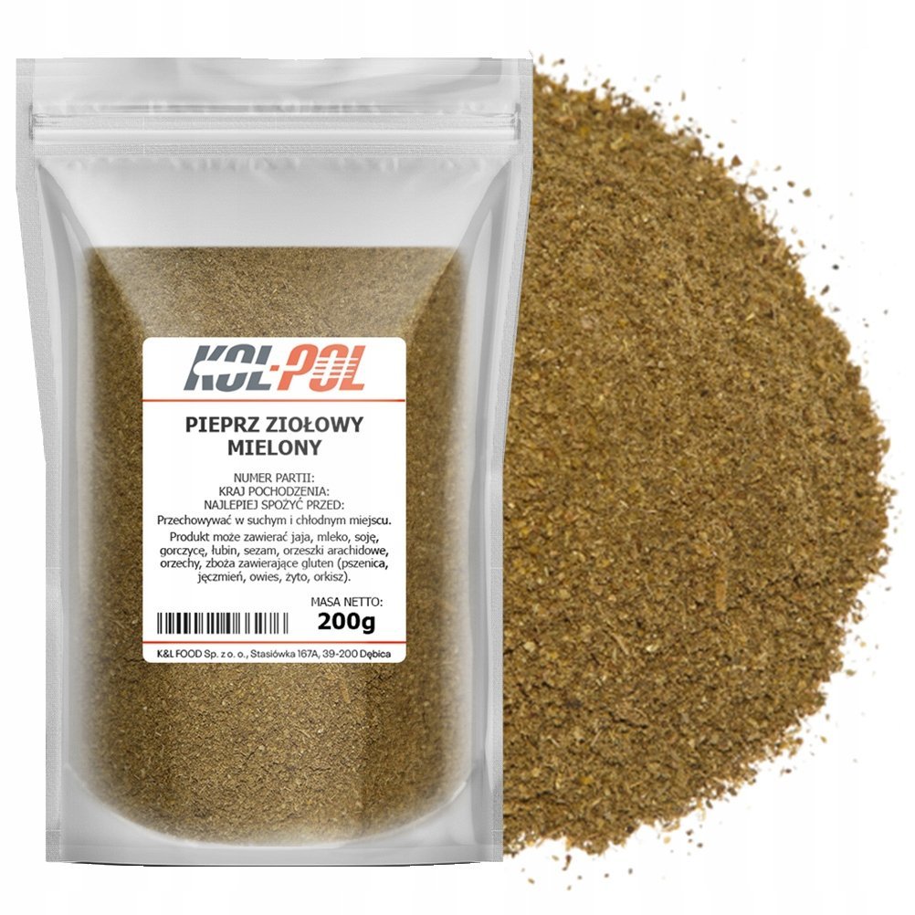 PIEPRZ ZIOŁOWY MIELONY 200g Aromatyczny naturalny przyprawa jakość Kol-Pol