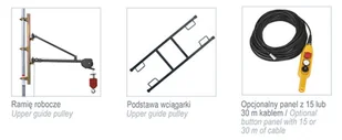 DESDEA Napęd wciągarki przykręcana 325/30m + szyna H - do wyboru sterowanie ręczne, lina, ramię robocze z masztem 08179942 - Wciągarki - miniaturka - grafika 7
