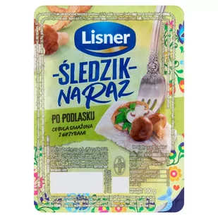 Lisner Śledzik na raz po podlasku cebula smażona z grzybami 100 g - Konserwy i dania rybne - miniaturka - grafika 1