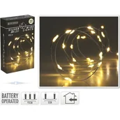 Oświetlenie świąteczne - Drut srebrny 20 LED ciepły biały 95 cm - miniaturka - grafika 1