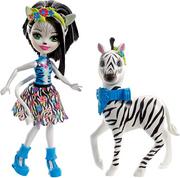 Lalki dla dziewczynek - Zestaw Enchantimals Lalka Zelena Zebra Zwierzątko - miniaturka - grafika 1